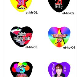 Heart Shaped Badges - BIrthdays