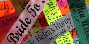 customised hen night sashes